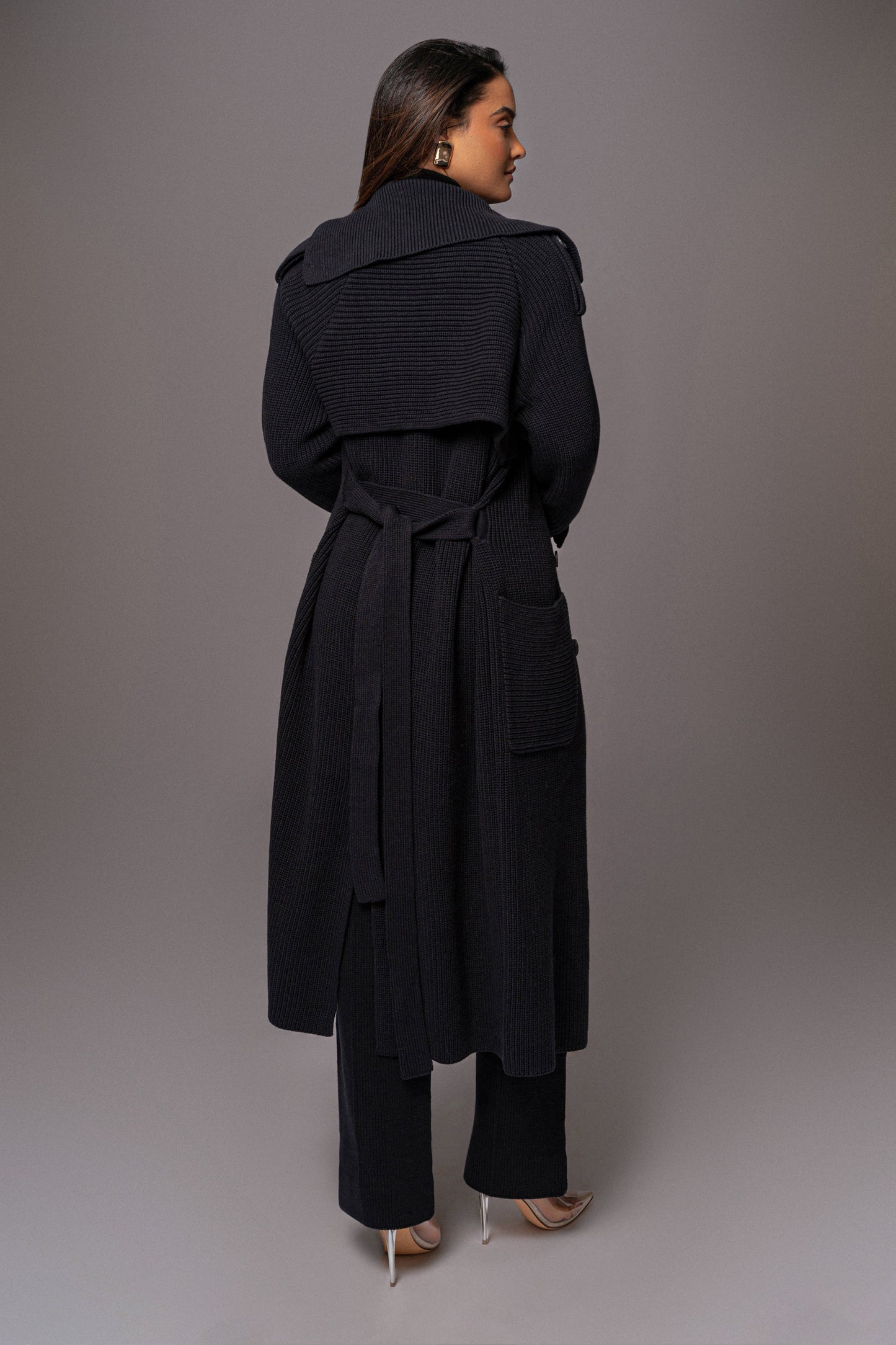 Black Maxinne Knit Coat