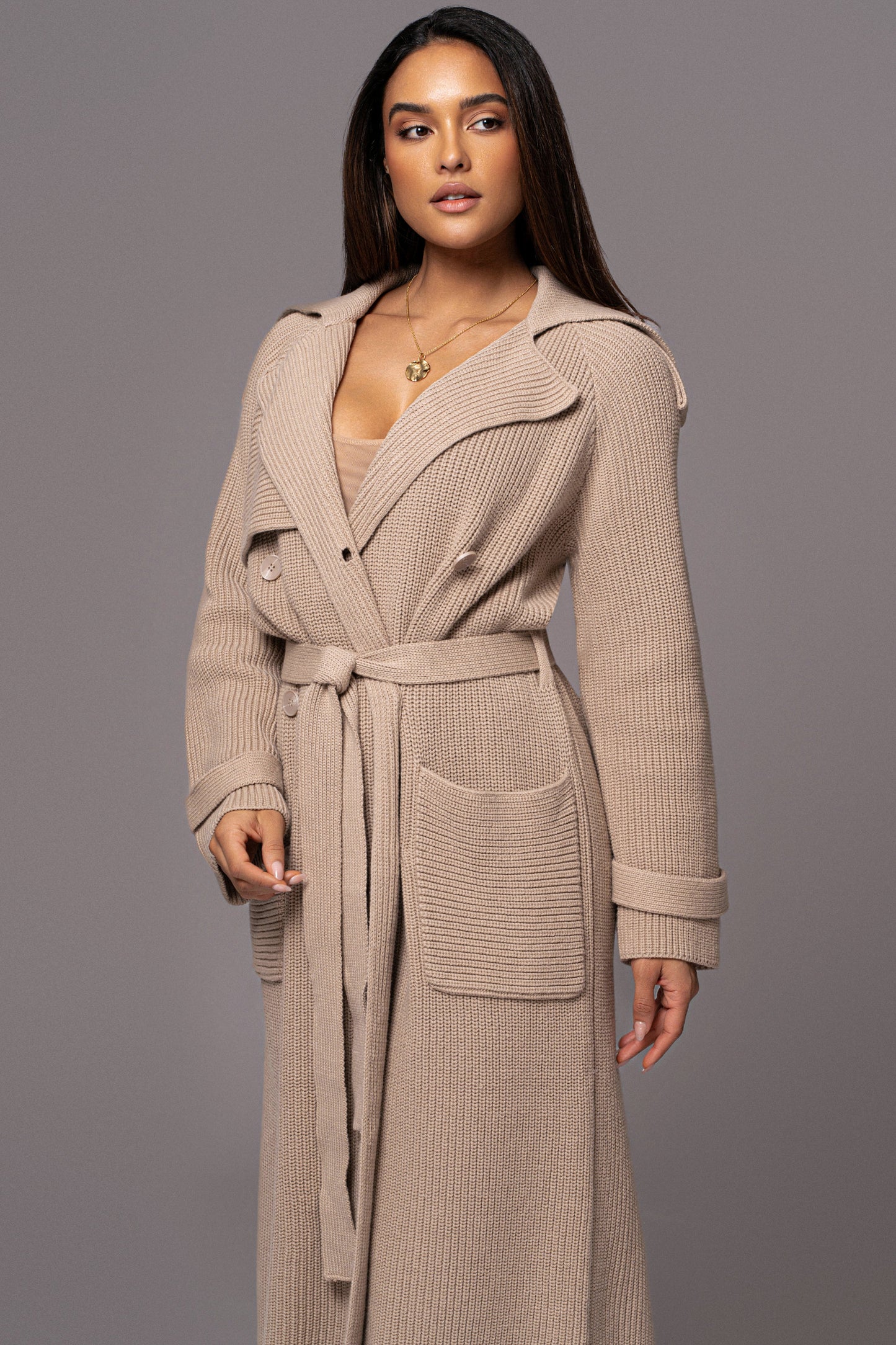 Beige Maxinne Knit Coat