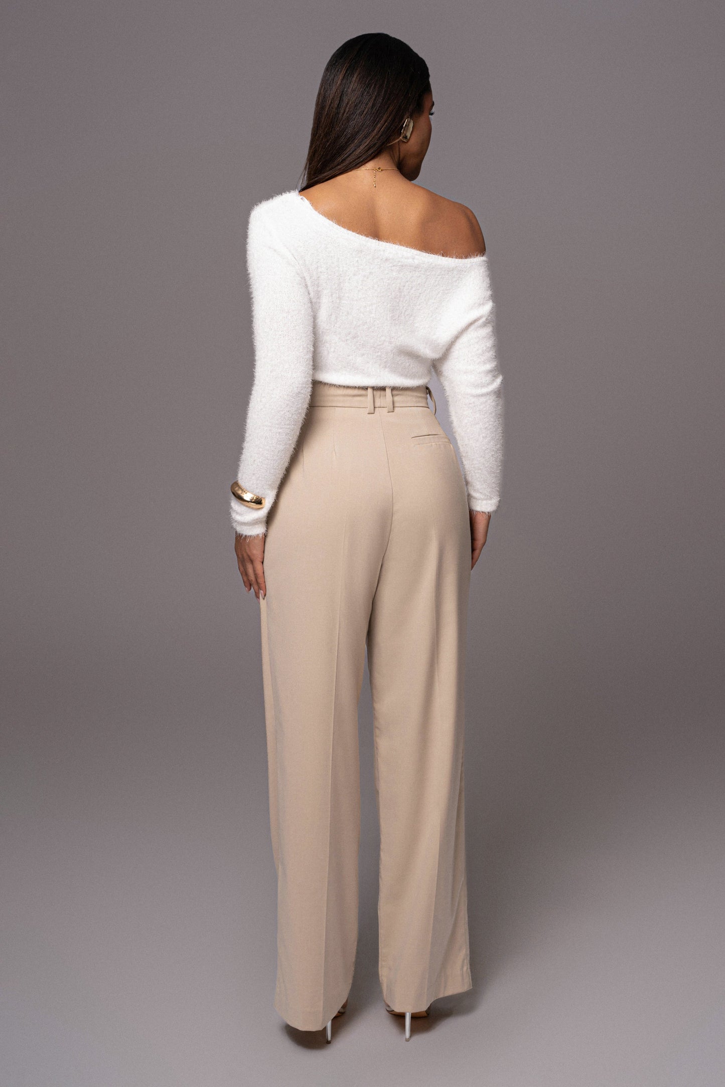 Ivory Yesenia Asymmetrical Knit Top