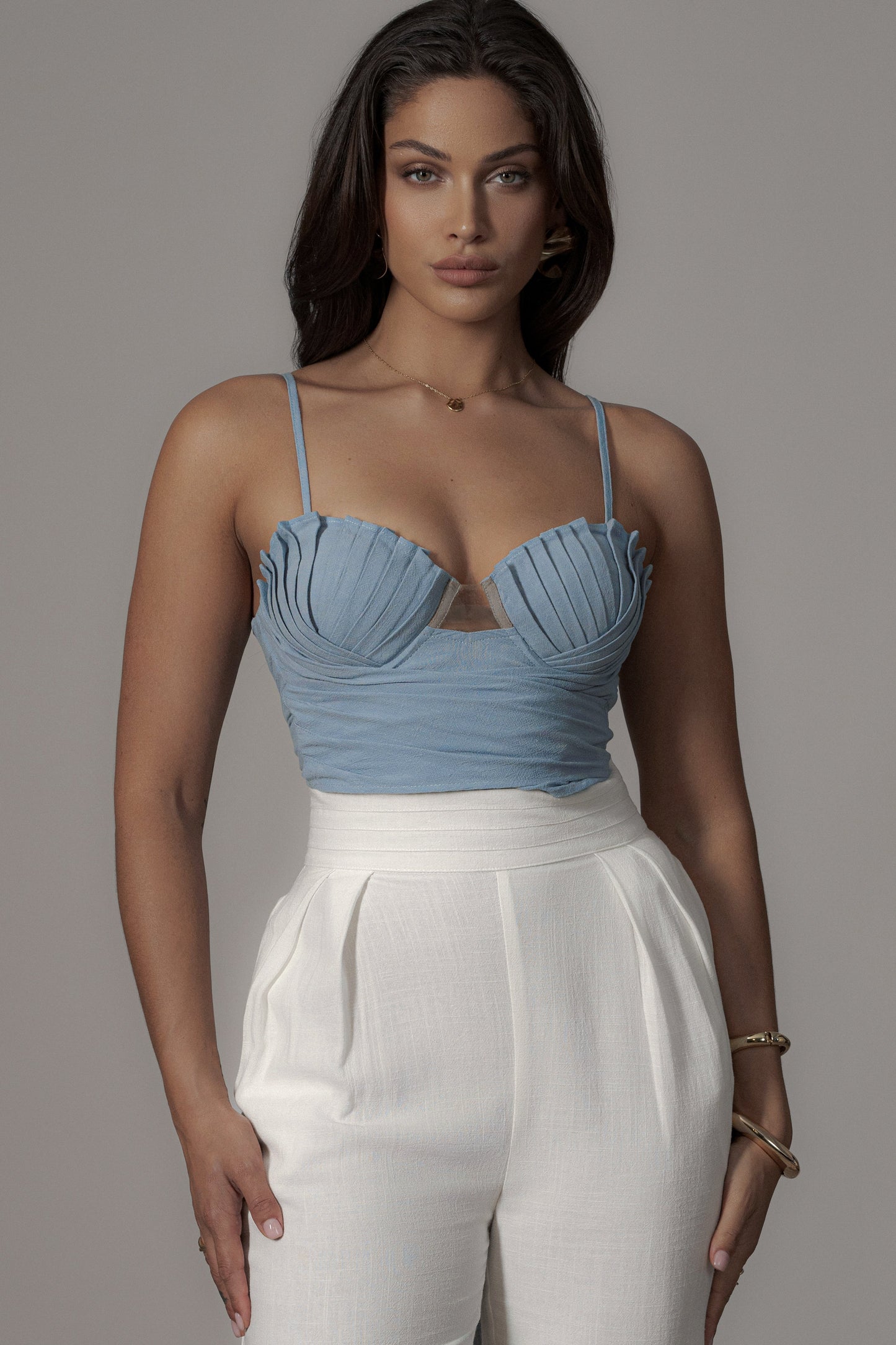 Blue Arielle Bustier Top