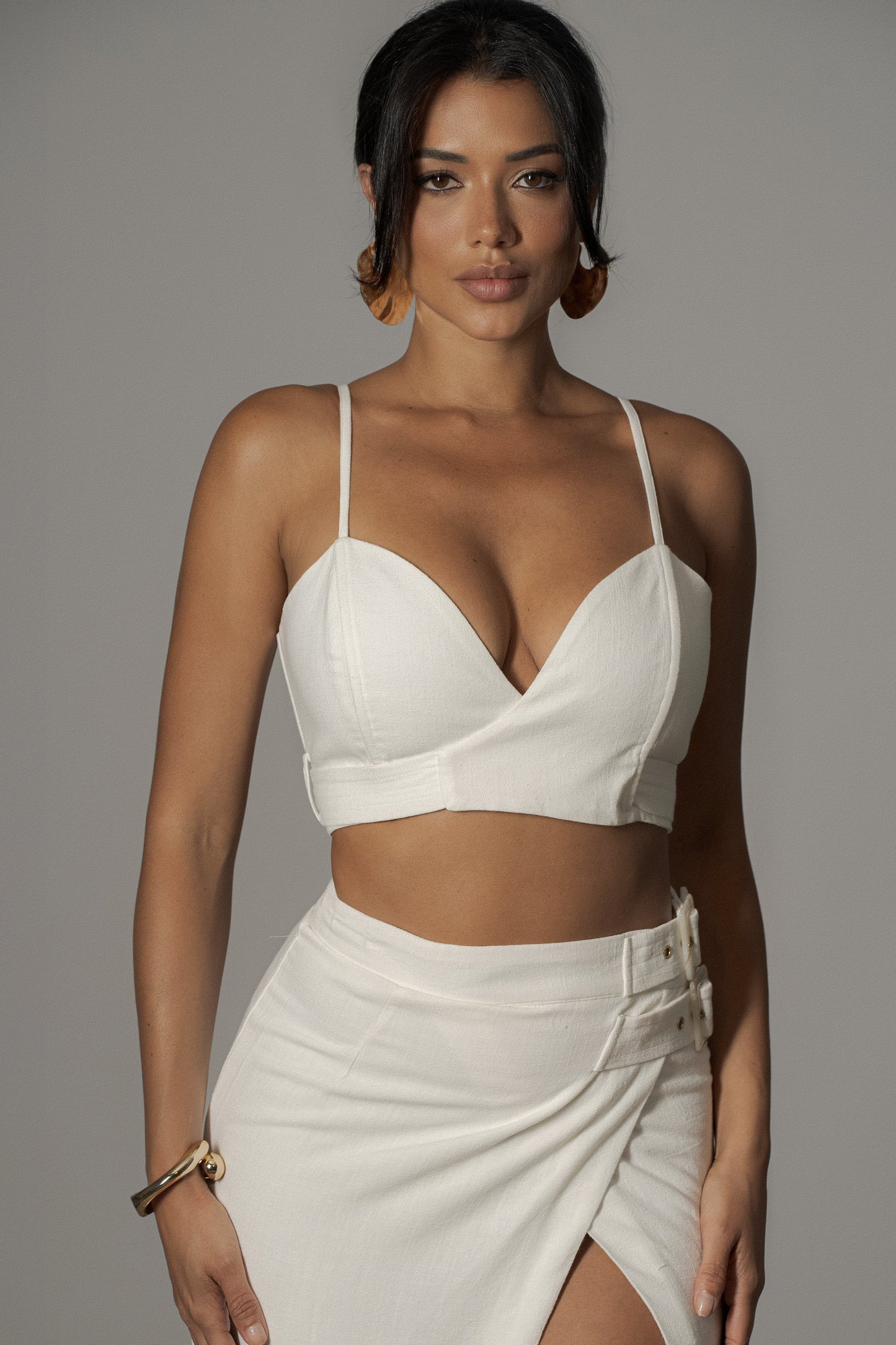 Ivory Sunrise Linen Bustier