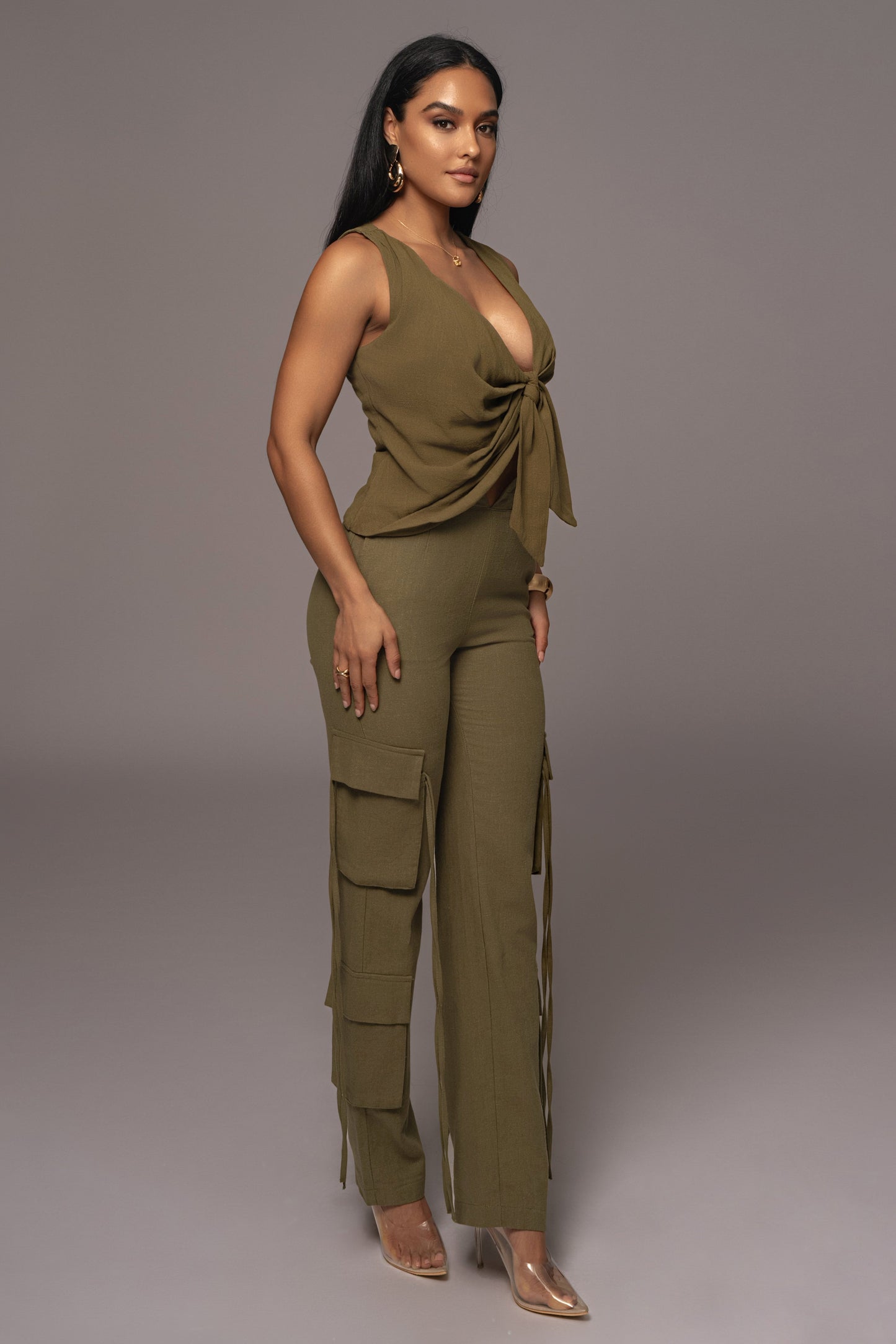 Olive Elicia Linen Top