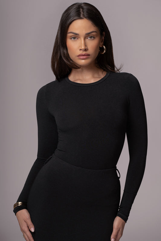 Black Essential Long Sleeve Top