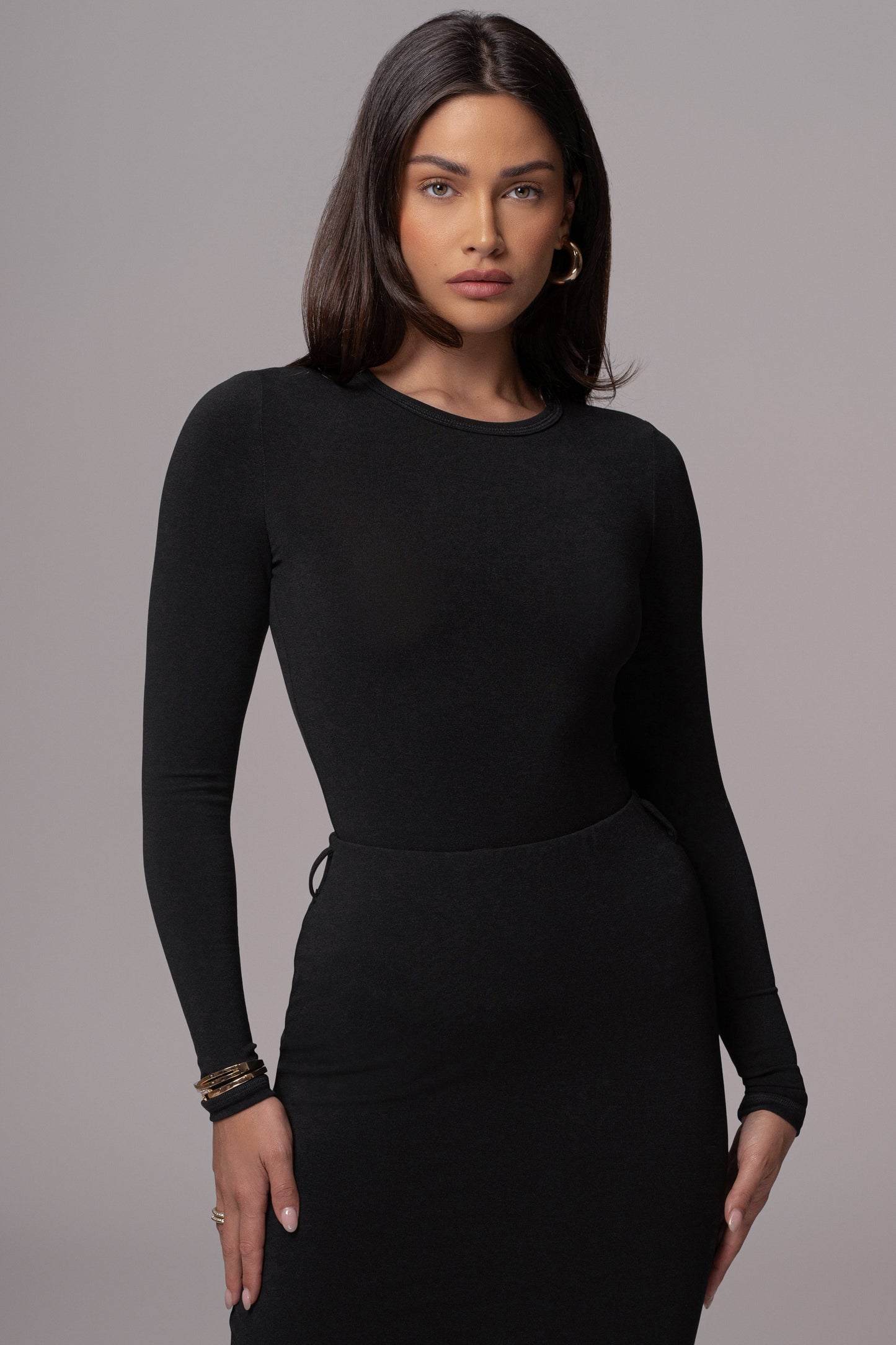 Black Essential Long Sleeve Top