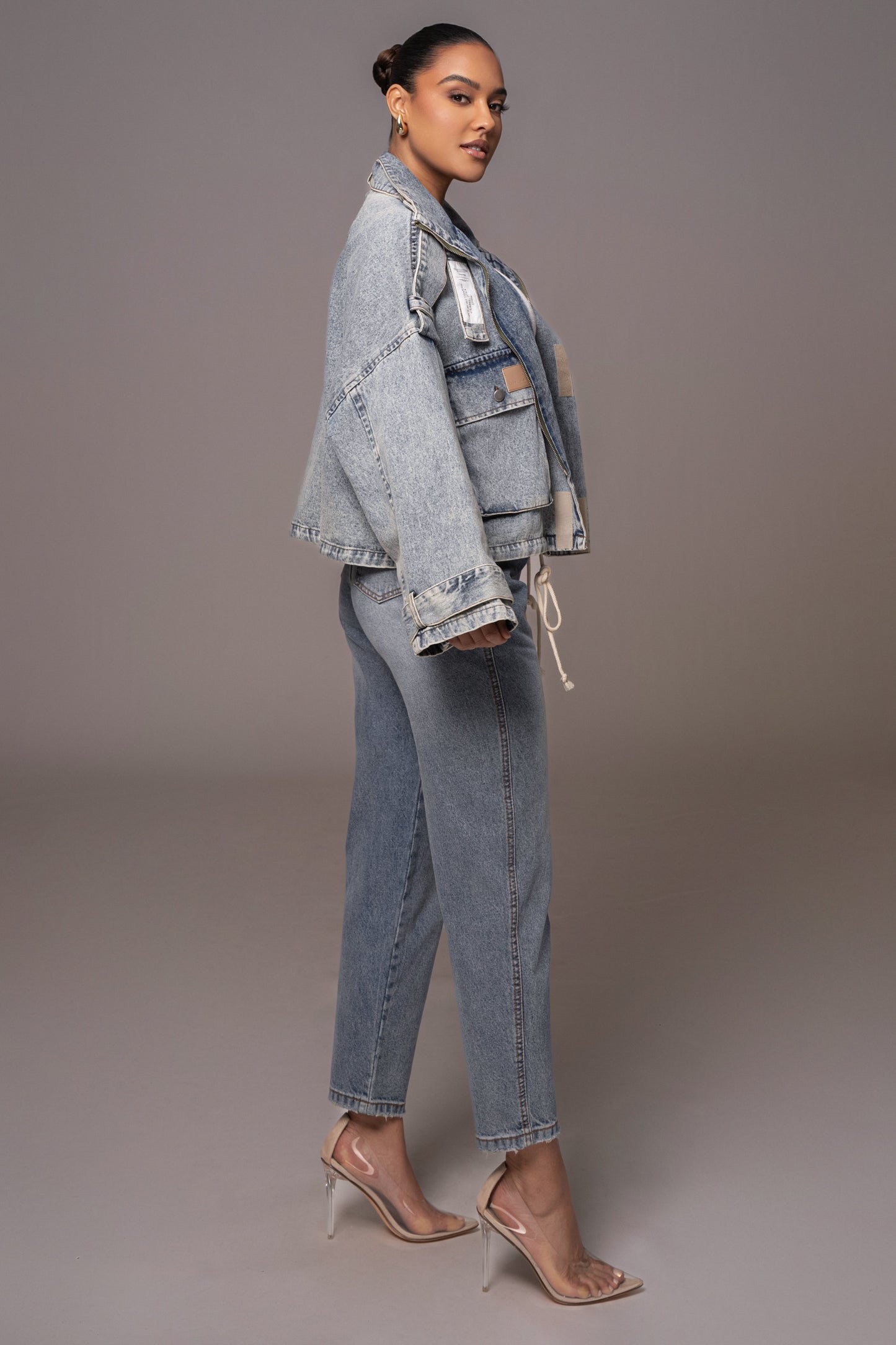 Medium Wash Esther Utility Denim Jacket