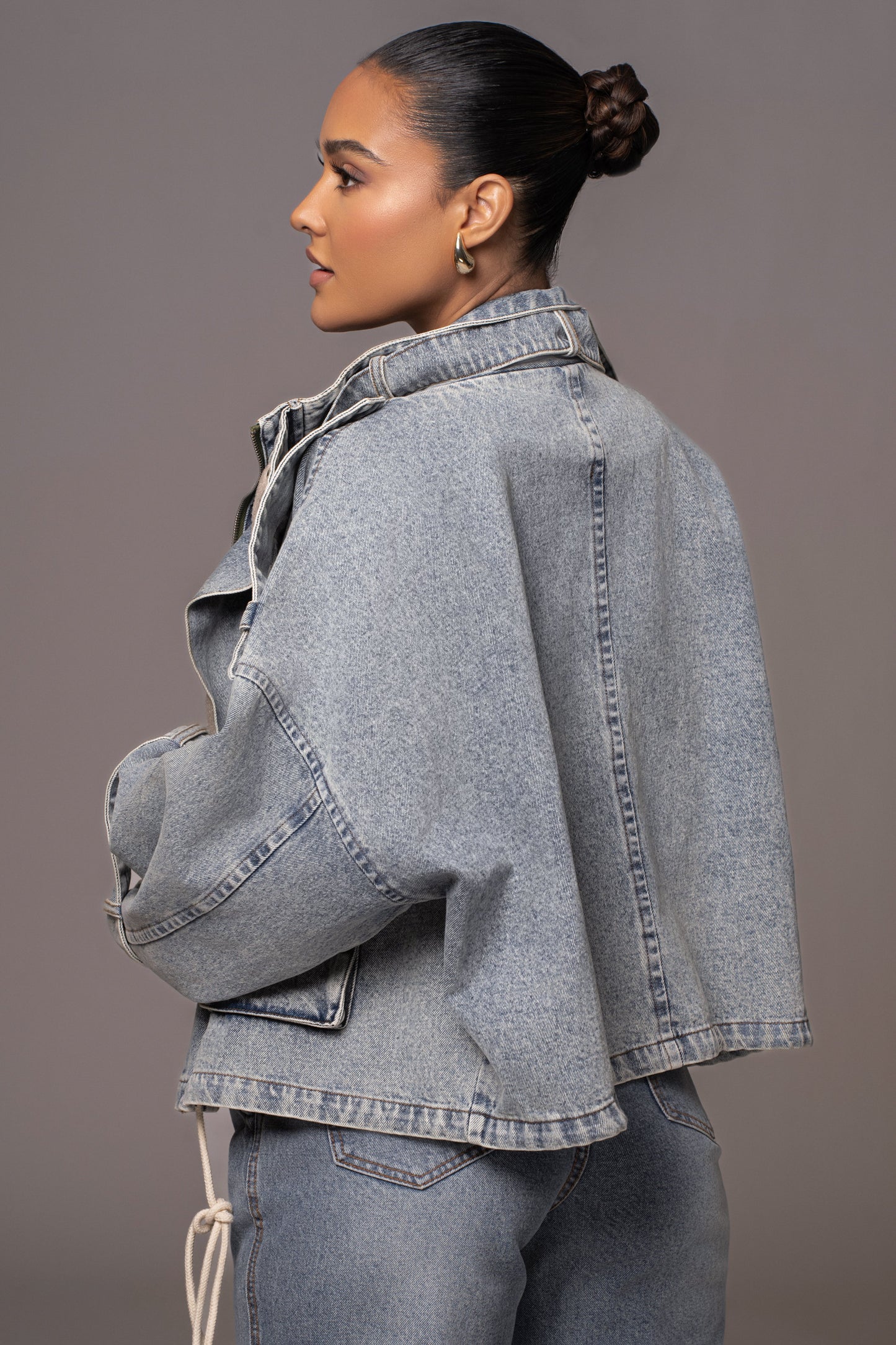 Medium Wash Esther Utility Denim Jacket