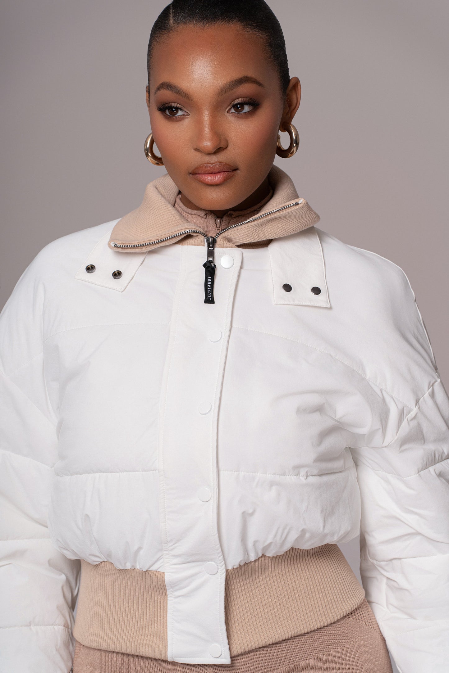 White Stassie Ribbed Jacket