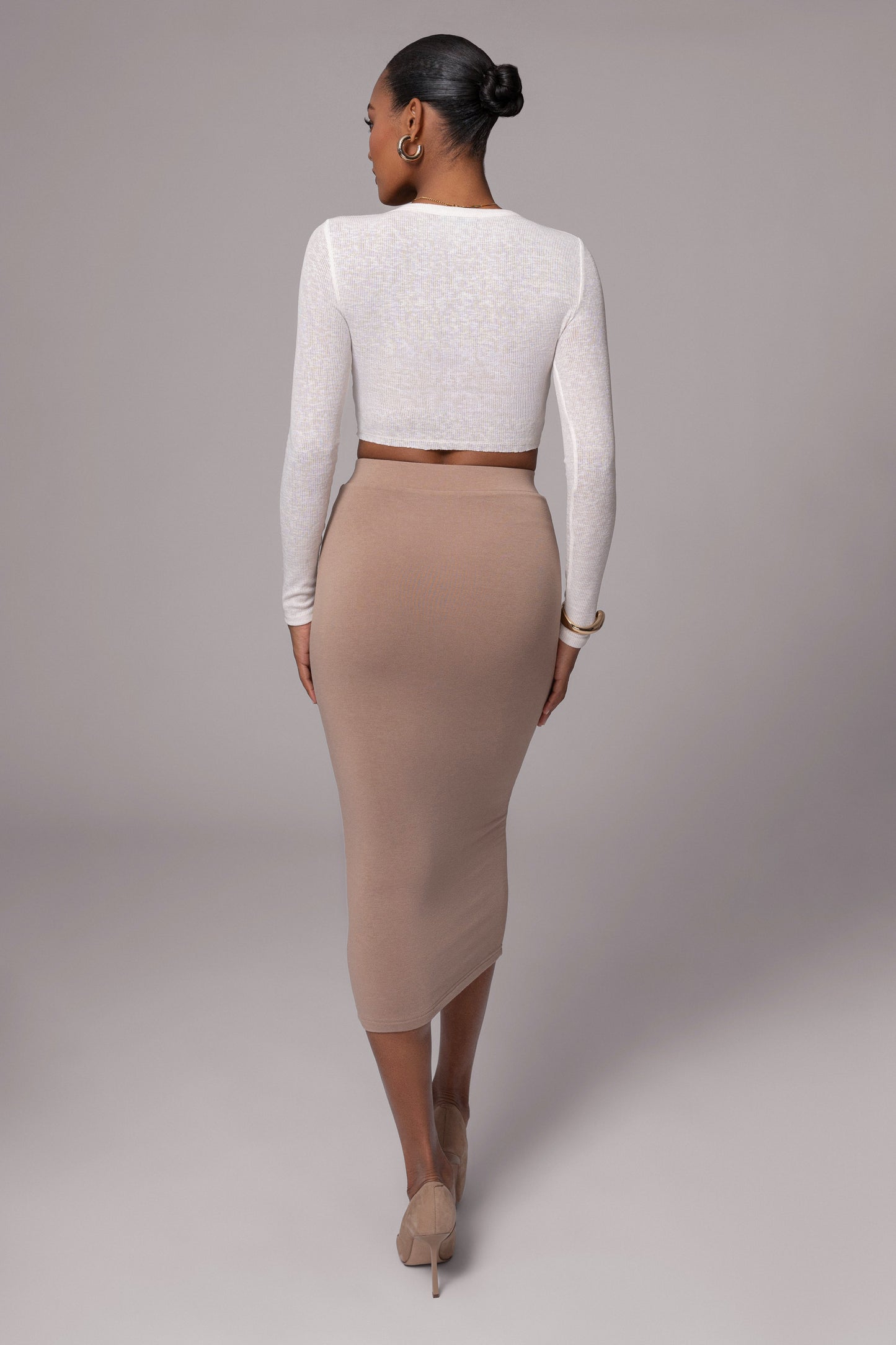 Ivory Just Enough Ribbed Crop Top