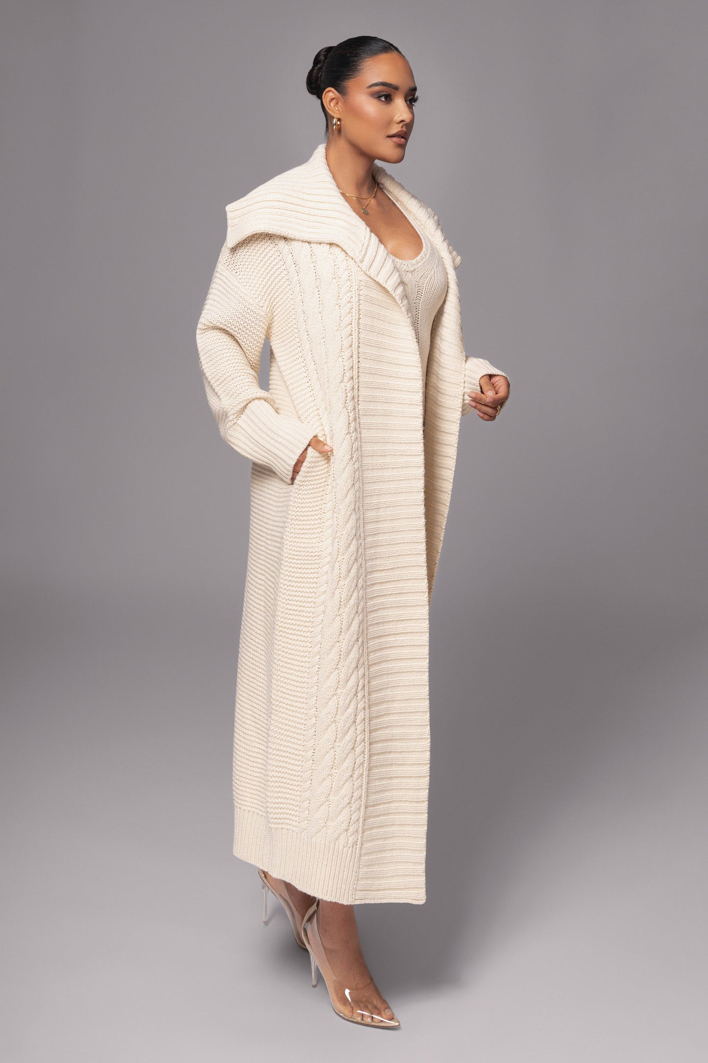 Ivory Malinda Sweater Knit Cardigan