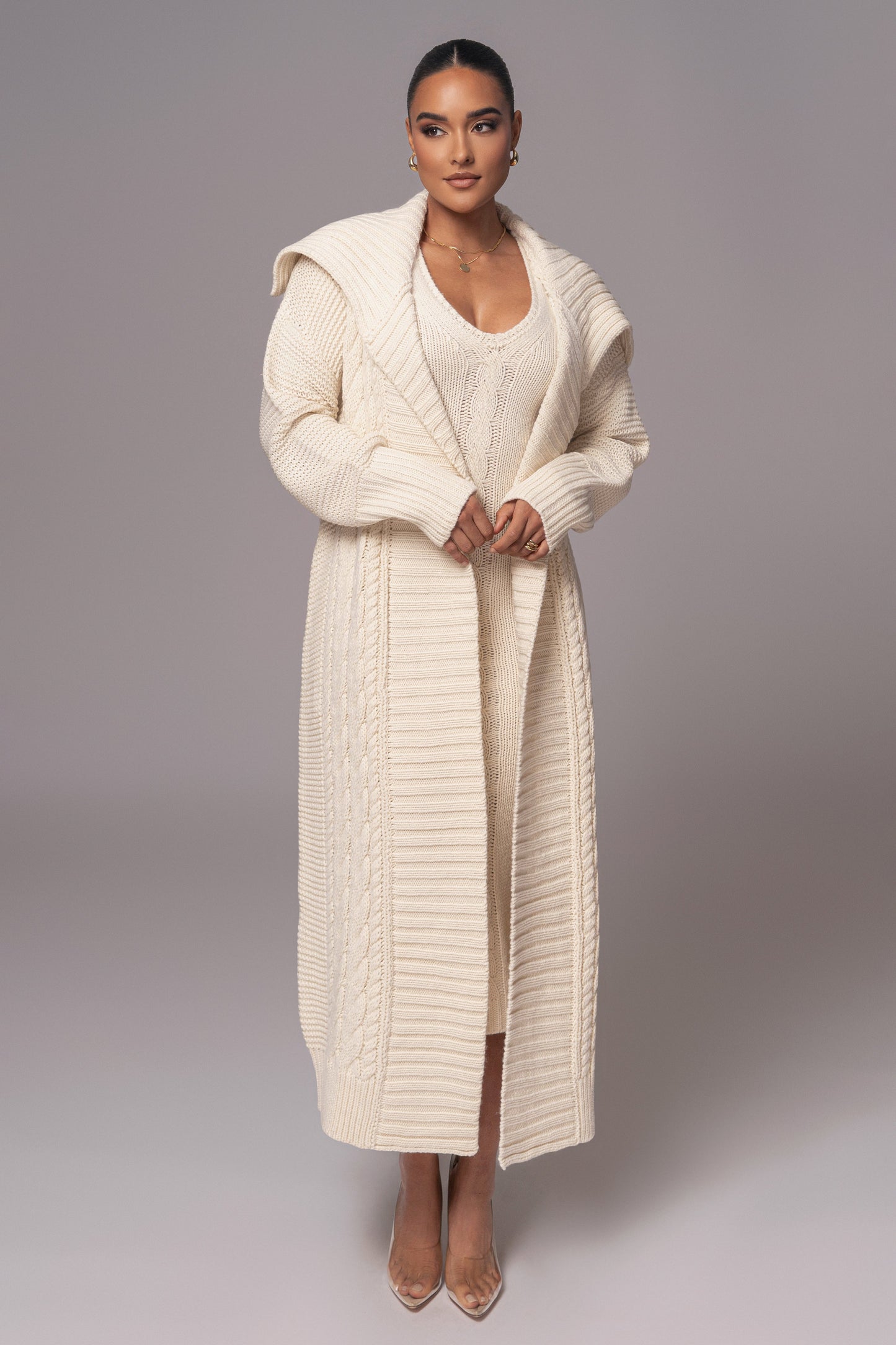 Ivory Malinda Sweater Knit Cardigan