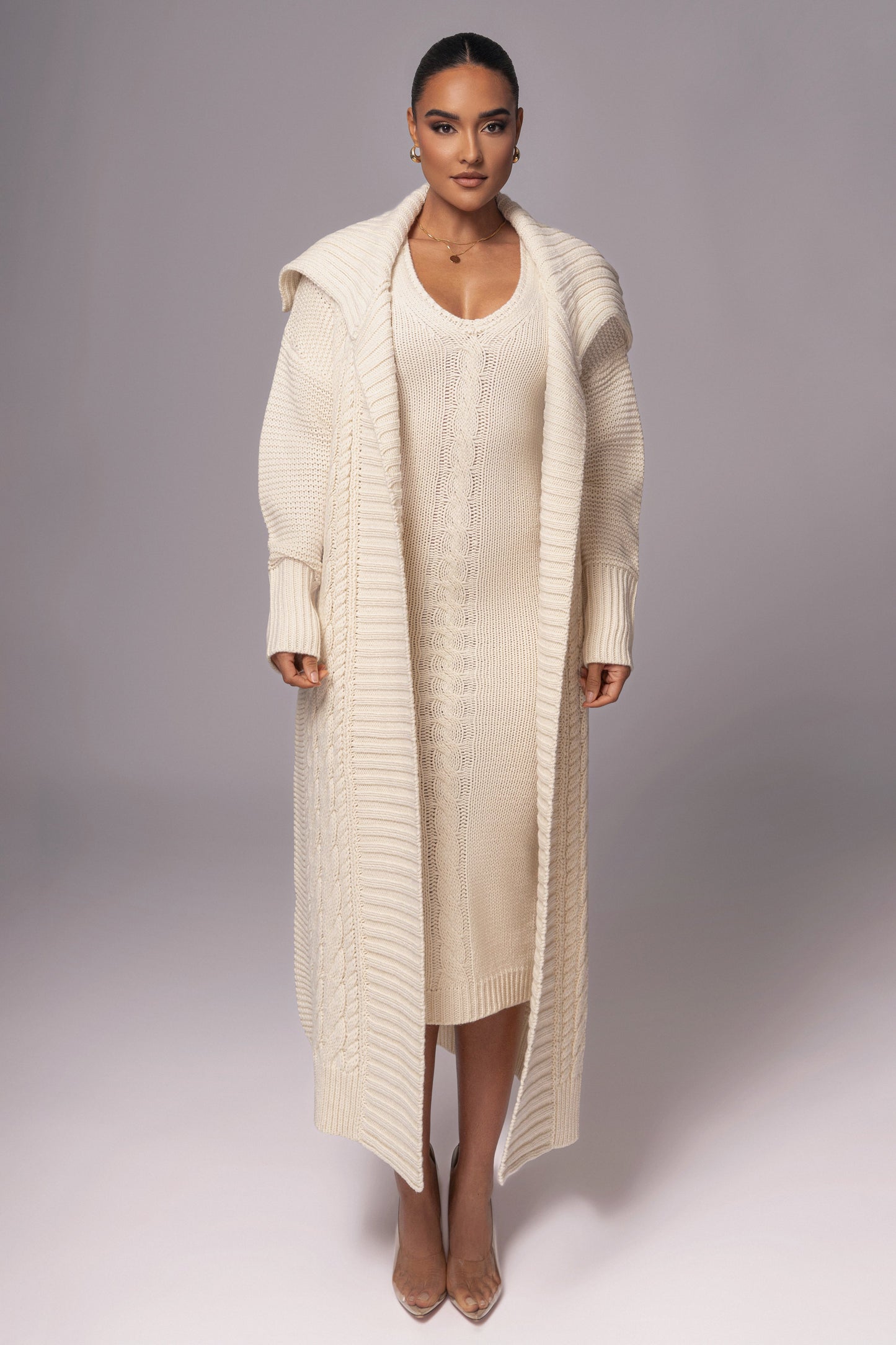 Ivory Malinda Sweater Knit Cardigan