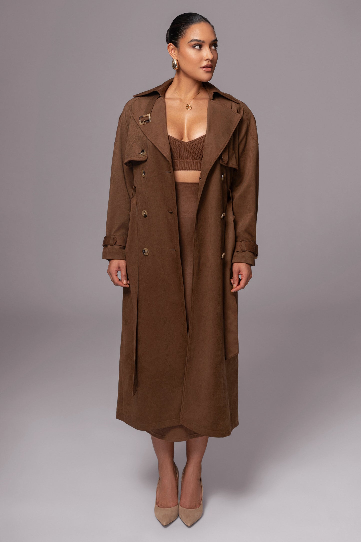 Chocolate Elite Suede Coat