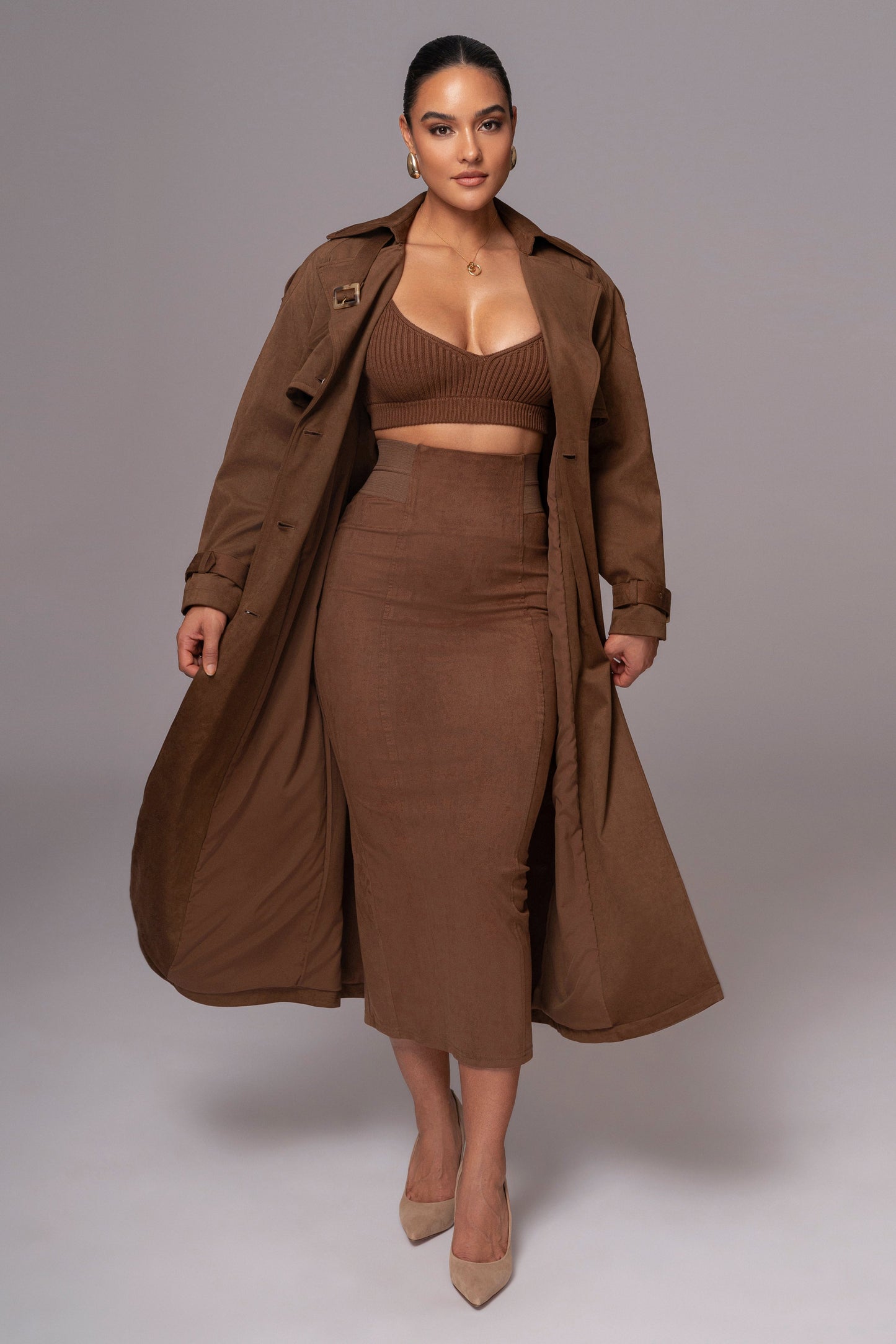 Chocolate Elite Suede Coat