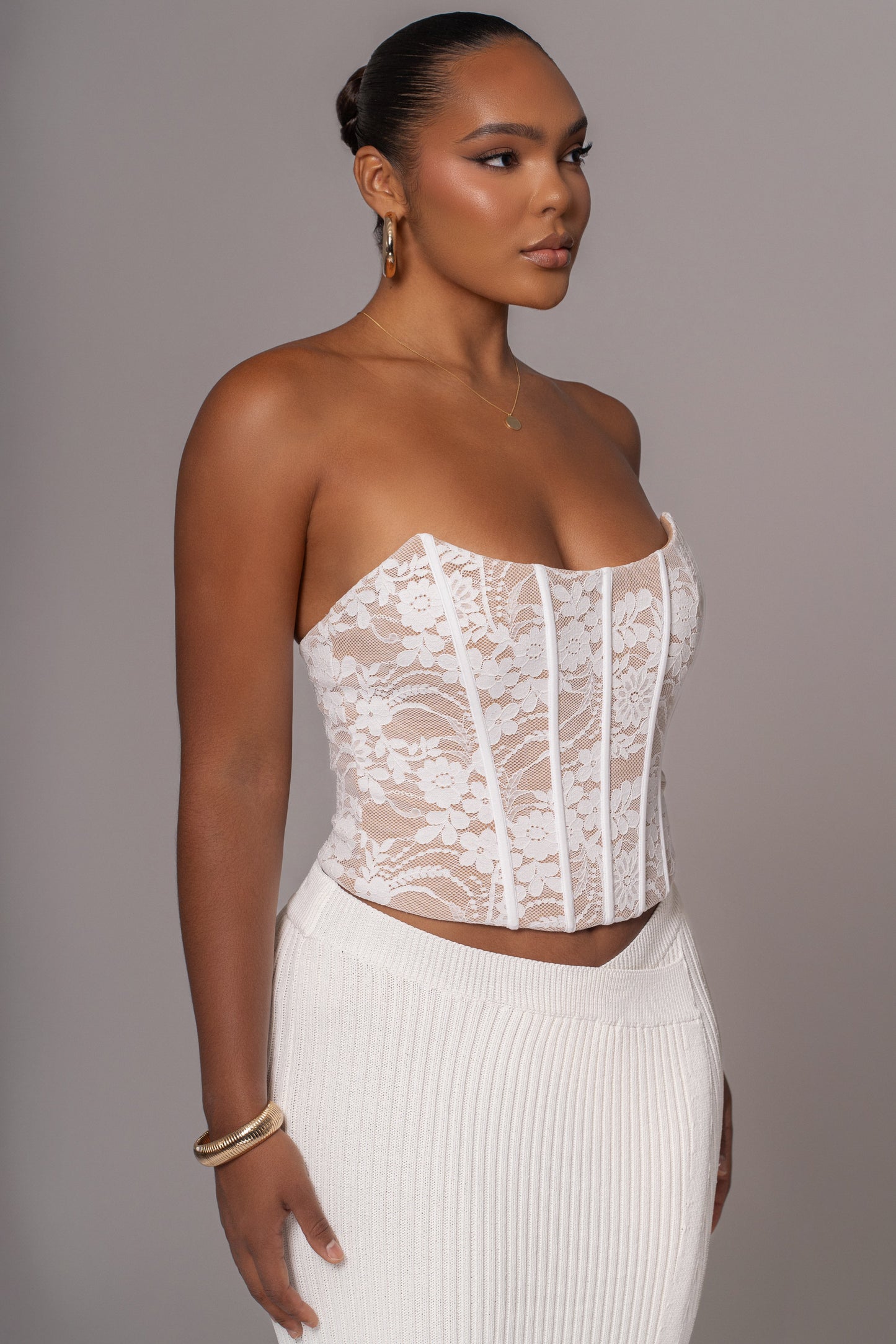 White Rosemere Lace Top